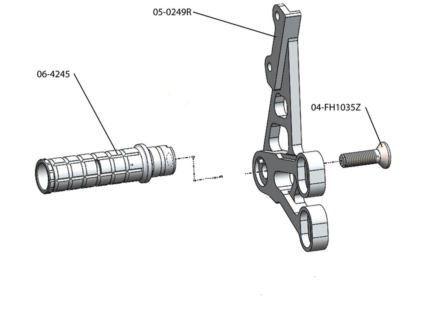 05-0249 Suzuki GSXR1000 2007-08 Rearset - Woodcraft Technologies