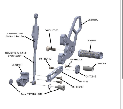 05-0439B Yamaha MT09 Rearset Kit