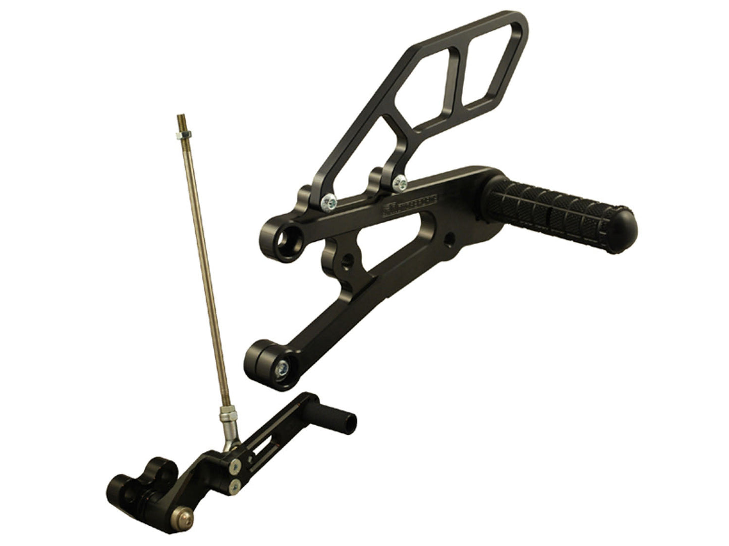 05-0505B Triumph Daytona 675 2013-17 RACE USE ONLY (No Side Stand) Complete Rearset Kit w/ Pedals - GP Shift w/o QS - Woodcraft Technologies