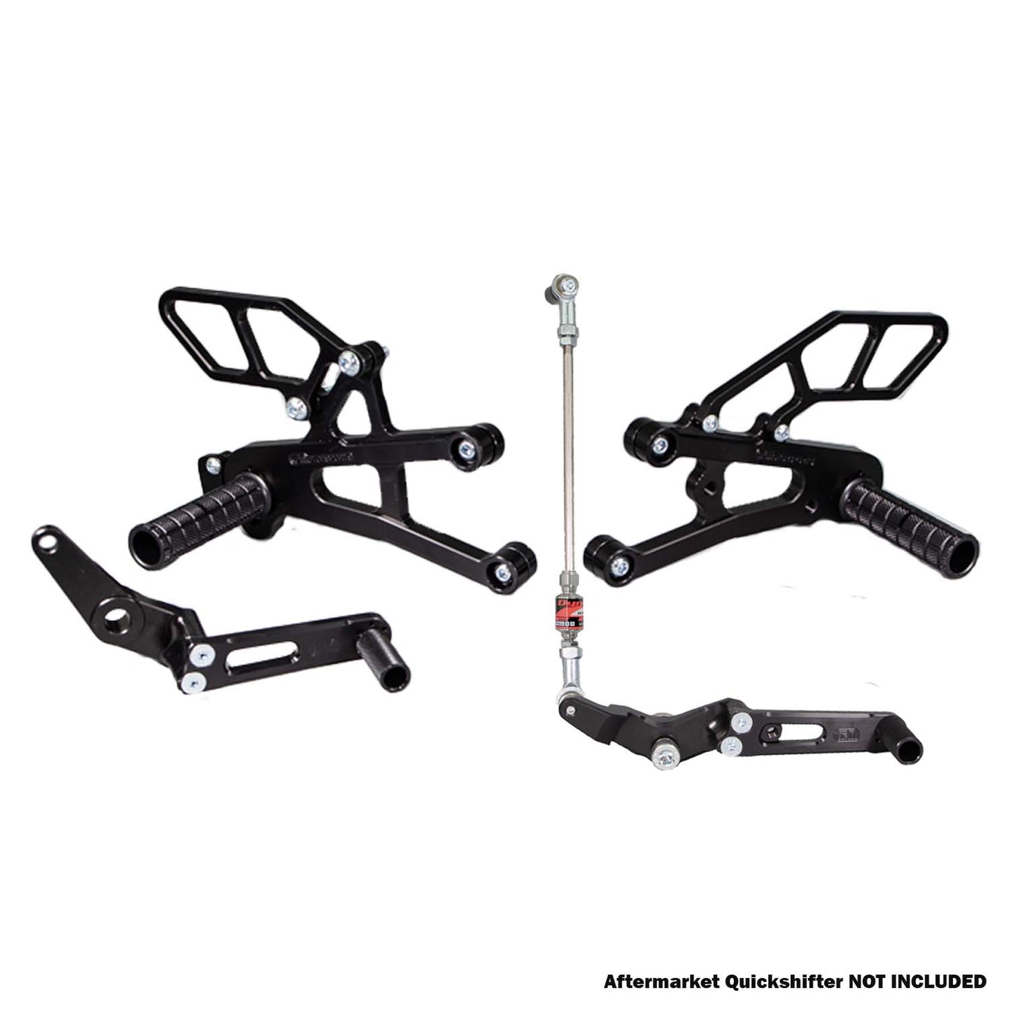 05-0516B Triumph 765 Street Triple Complete Rearset Kit w/ Pedals - GP Shift w/ Aftermarket Push QS