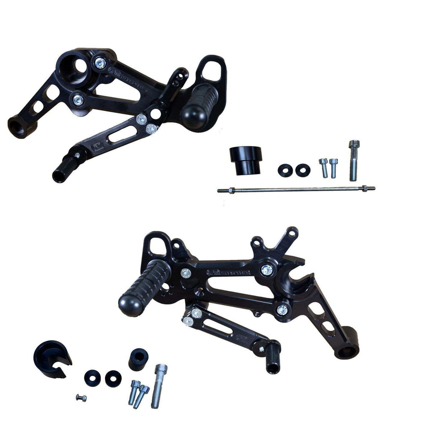 05-0761B Aprilia RS457 Adjustable Rearset Kit Complete W/Pedals With Folding Toe Pieces