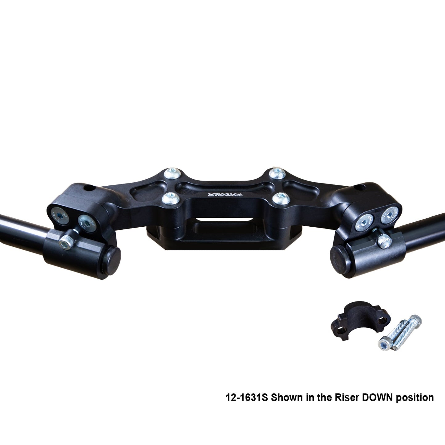 Ducati Monster 821 2014-17 Clipon Adapter Plate w/ STD black bars, Res. Spacer 1 inch Standard Rise