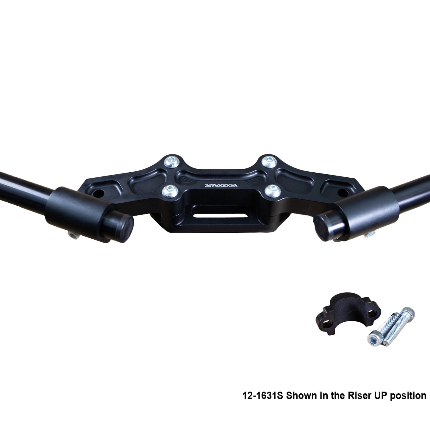 Ducati Monster 821 2014-17 Clipon Adapter Plate w/ STD black bars, Res. Spacer 1 inch Standard Rise