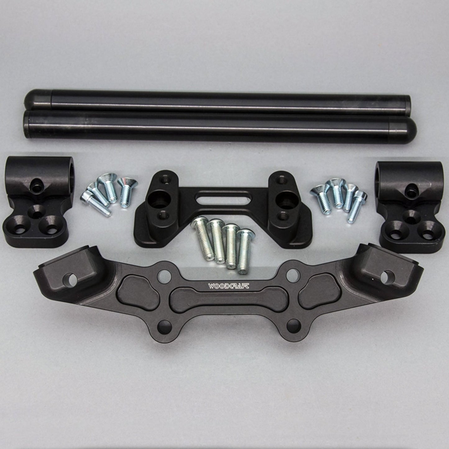 Clipon Adapter Plate w/ Std. Black Bars Ducati Monster 1200 - Woodcraft Technologies