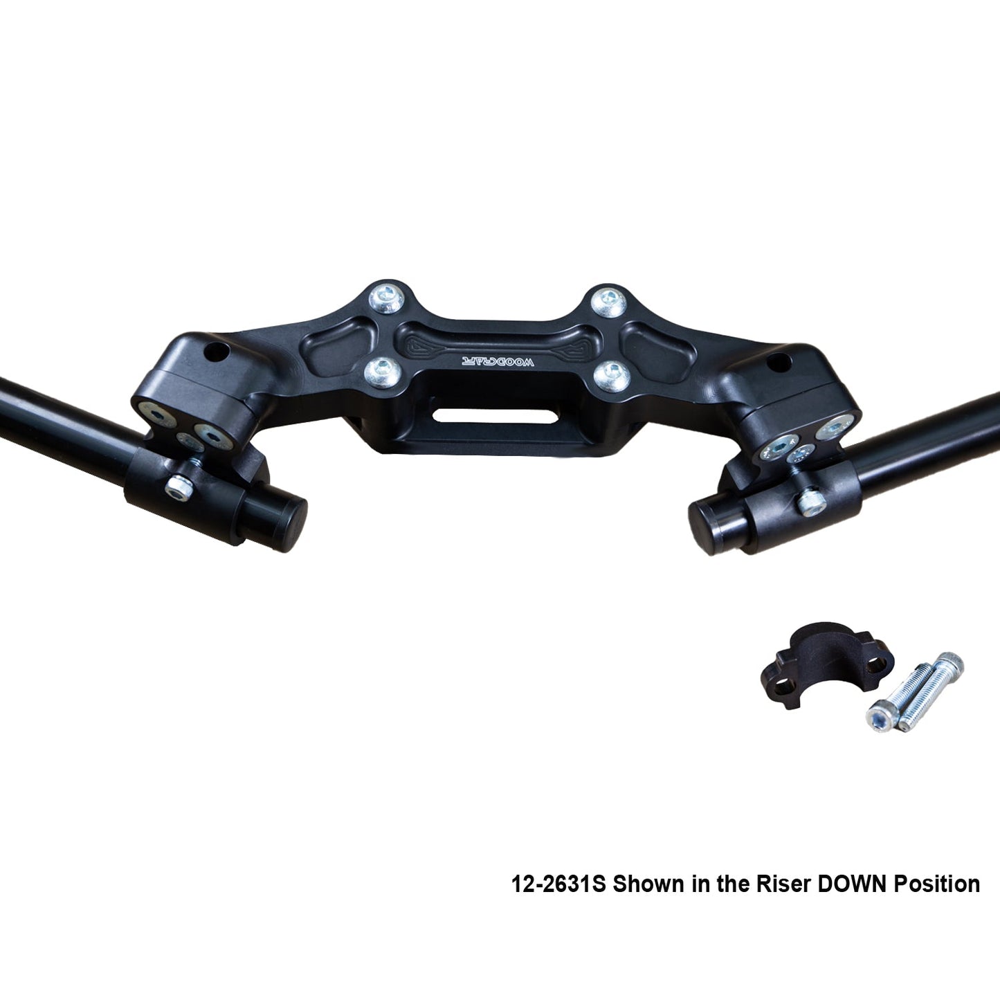 Ducati Monster 821 2014-17 Clipon Adapter Plate w/ STD black bars, Res. Spacer 1 inch Standard Rise