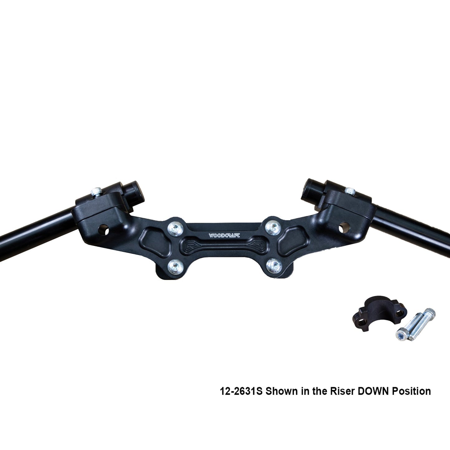 Ducati Monster 821 2014-17 Clipon Adapter Plate w/ STD black bars, Res. Spacer 1 inch Standard Rise