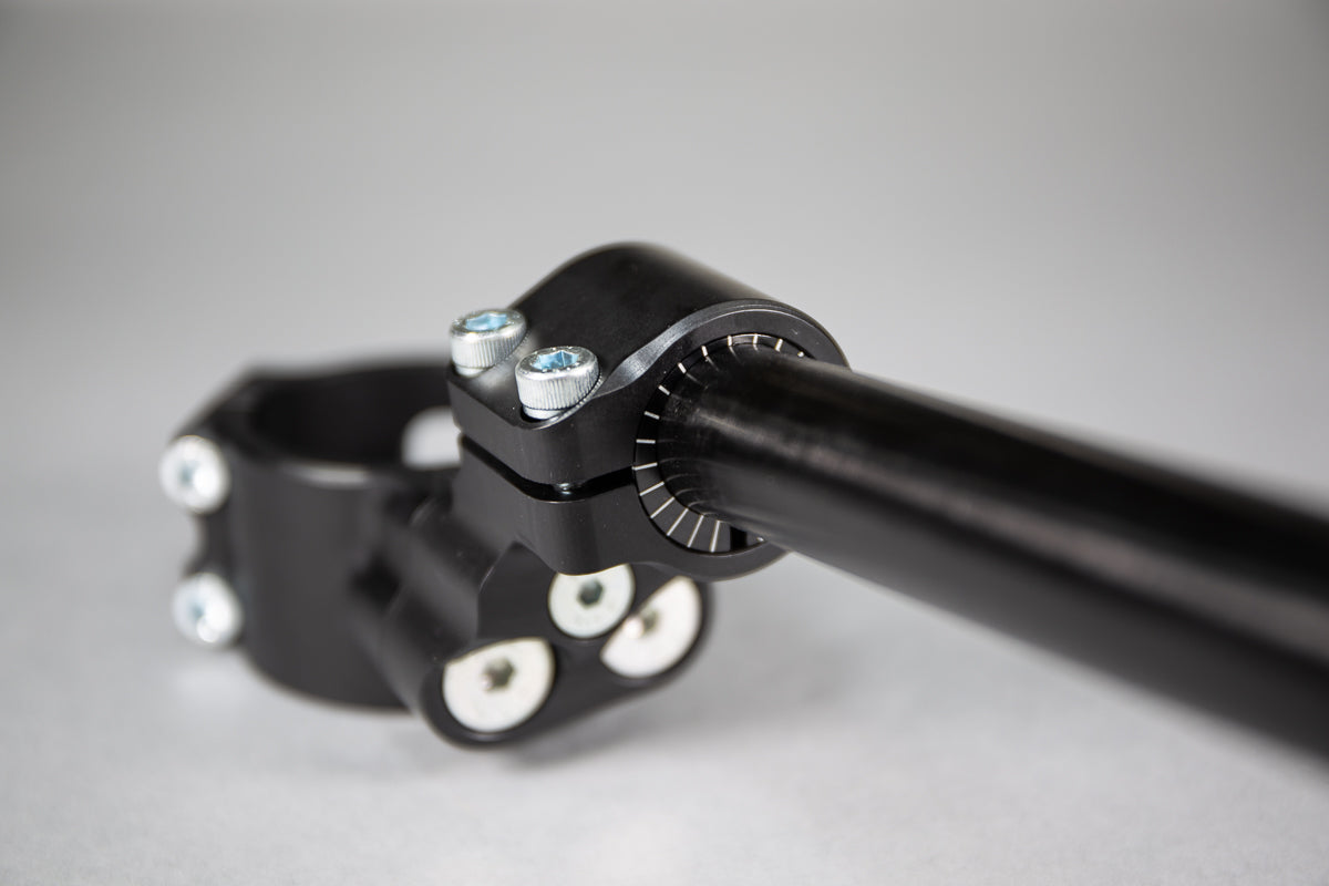 2015-18 Yamaha R3 Side Mount 35mm Rise Adjustable Angle Clipon Risers w/ 11in Bars