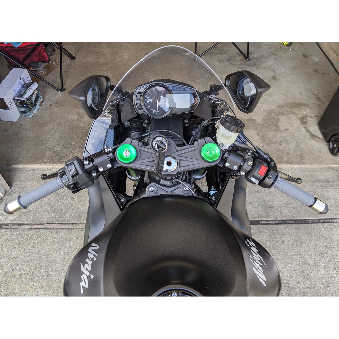 Woodcraft 35MM Rise Side Mount Adjustable Clip ons for 2009-20 Kawasaki ZX-6 - Woodcraft Technologies