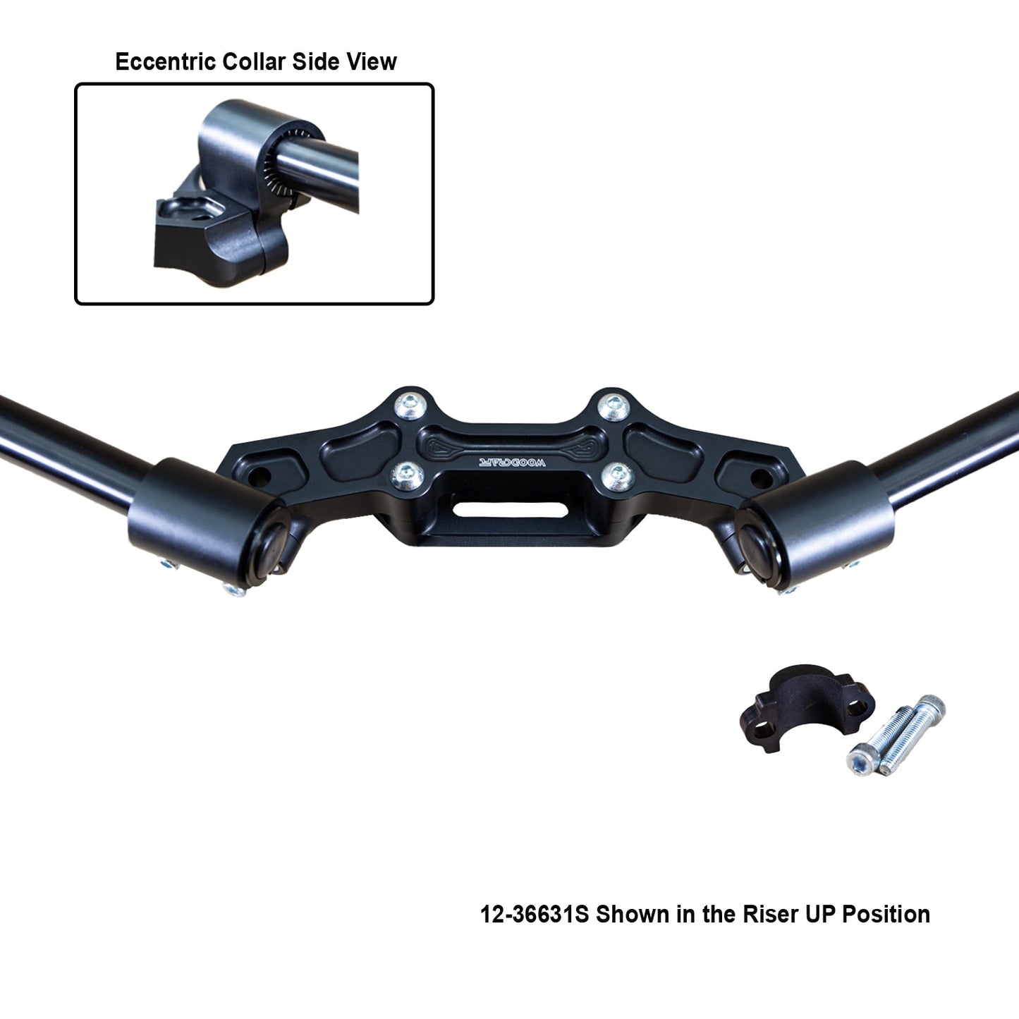 Ducati Monster 821 2014-17 Clipon Adapter Plate w/ STD black bars, Res. Spacer 1 inch Standard Rise