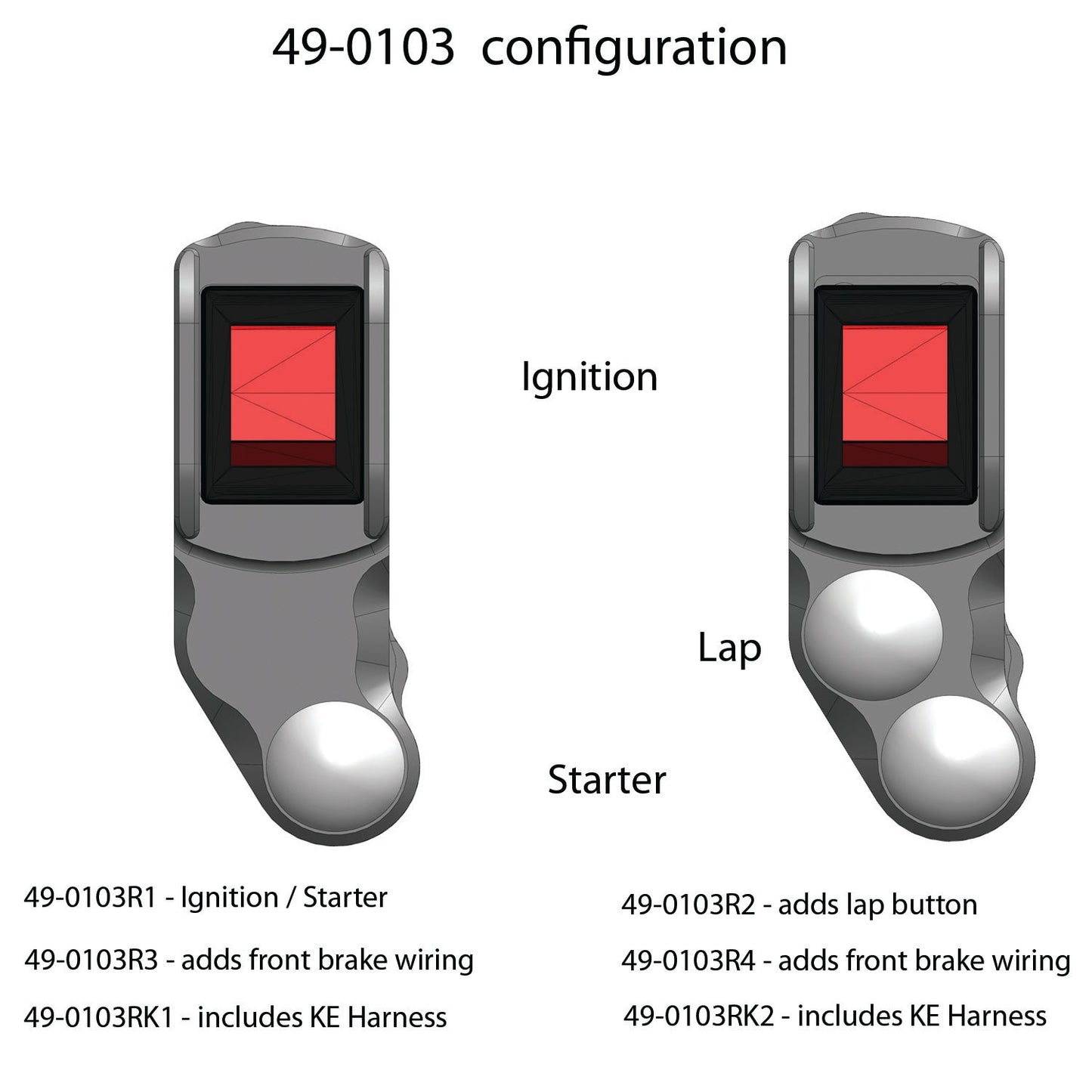Kawasaki ZX10R 2011-2015 RH Race Handlebar Switch - Woodcraft Technologies