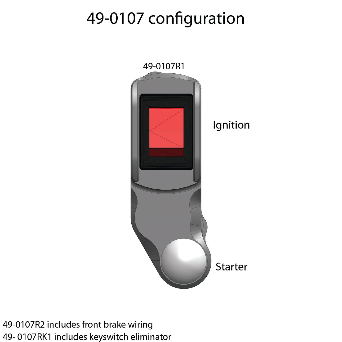 49-0107R Kawasaki Ninja 400 2018-23, Ninja 500 RH Race Handlebar Switch