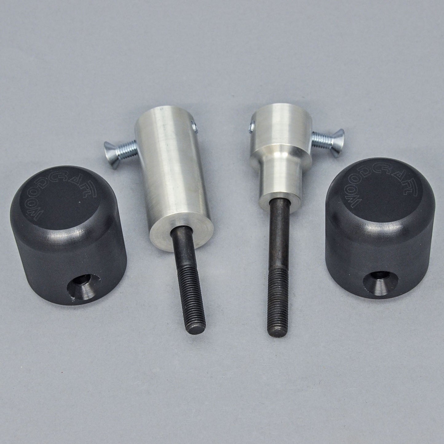 50-0502U Triumph 675 2013-17 / Street Triple 2013-16 Under Body Frame Slider Kit Assembly (1099 Pucks Included) - Woodcraft Technologies