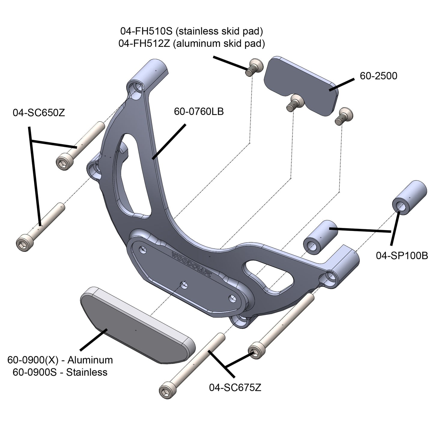 60-0760LB Aprilia RS660 LHS Stator Cover Protector w/ Skid Plate