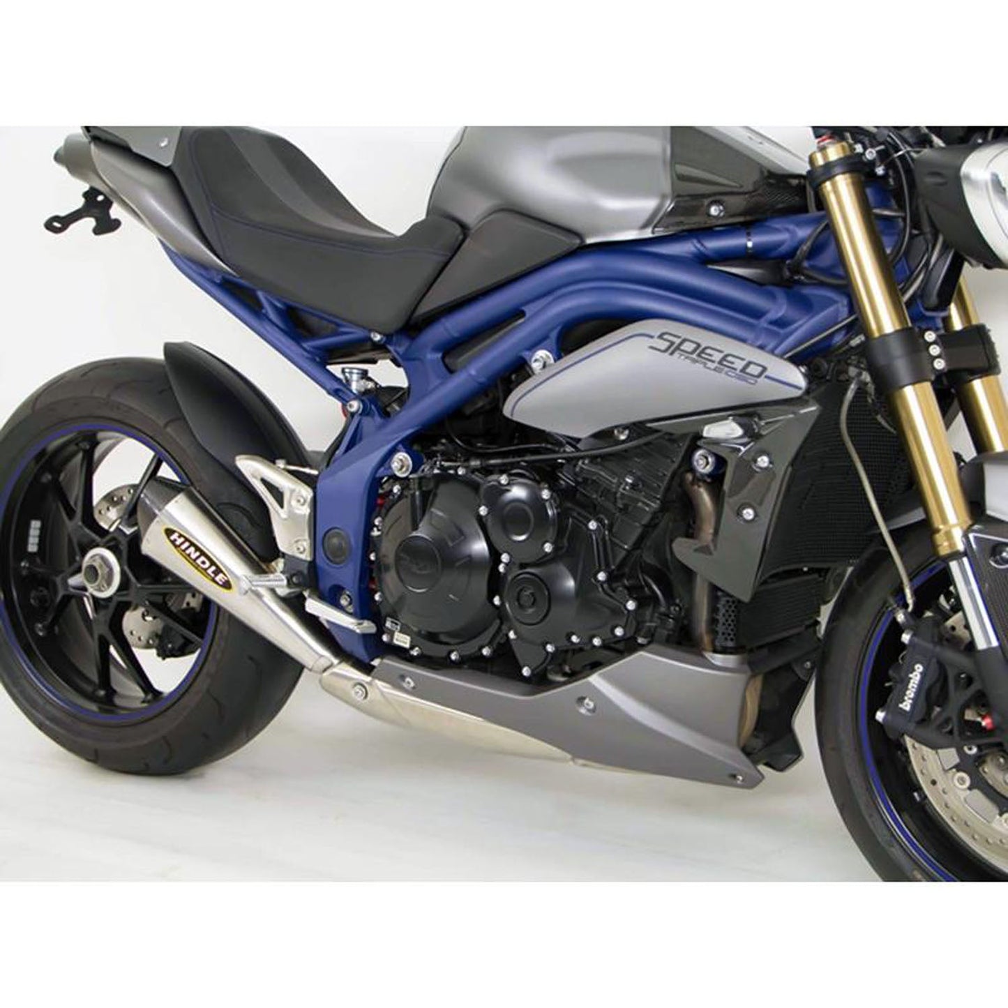 Hindle Evolution Megaphone Slip-on System Triumph 1050 Speed Triple 2011-15 - Woodcraft Technologies
