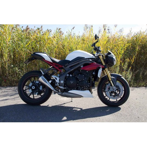 Hindle Evolution Megaphone Slip-on System Triumph 1050 Speed Triple 2016-19 - Woodcraft Technologies