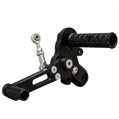 05-0108B Kawasaki Z125 2017-20 Complete Rearset Kit w/ Pedals - GP Shift - Woodcraft Technologies