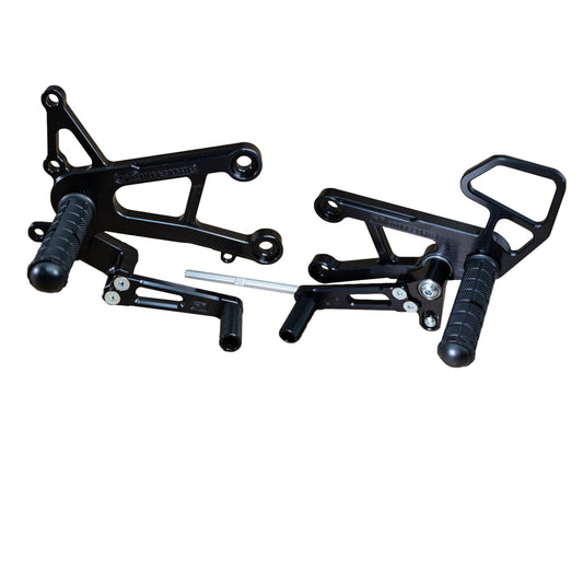 05-0165B Kawasaki Ninja ZX10 2006-10 Complete Rearset Kit w/ Pedals - STD/GP Shift - Woodcraft Technologies