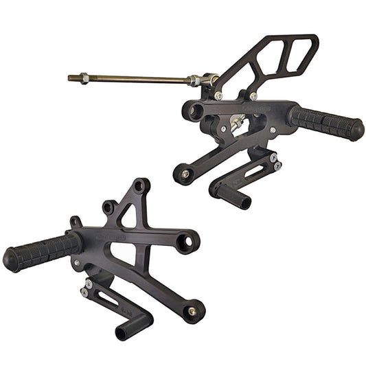 05-0501B Triumph Daytona 675 2006-12 Daytona 675R 2011-12 Complete Rearset Kit w/ Pedals - GP Shift - Woodcraft Technologies