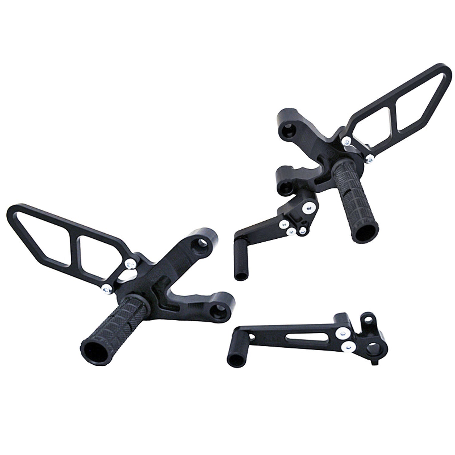 05-0625B Ducati 749 2003-06, 999 2003-06 Complete Rearset Kit W/Pedals - Woodcraft Technologies