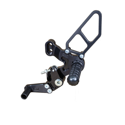 05-0641B Ducati 1198SP 2008-09 848 EVO 2011-13 Complete Rearset Kit w/ Pedals - GP Shift  w/ Factory QS - Woodcraft Technologies
