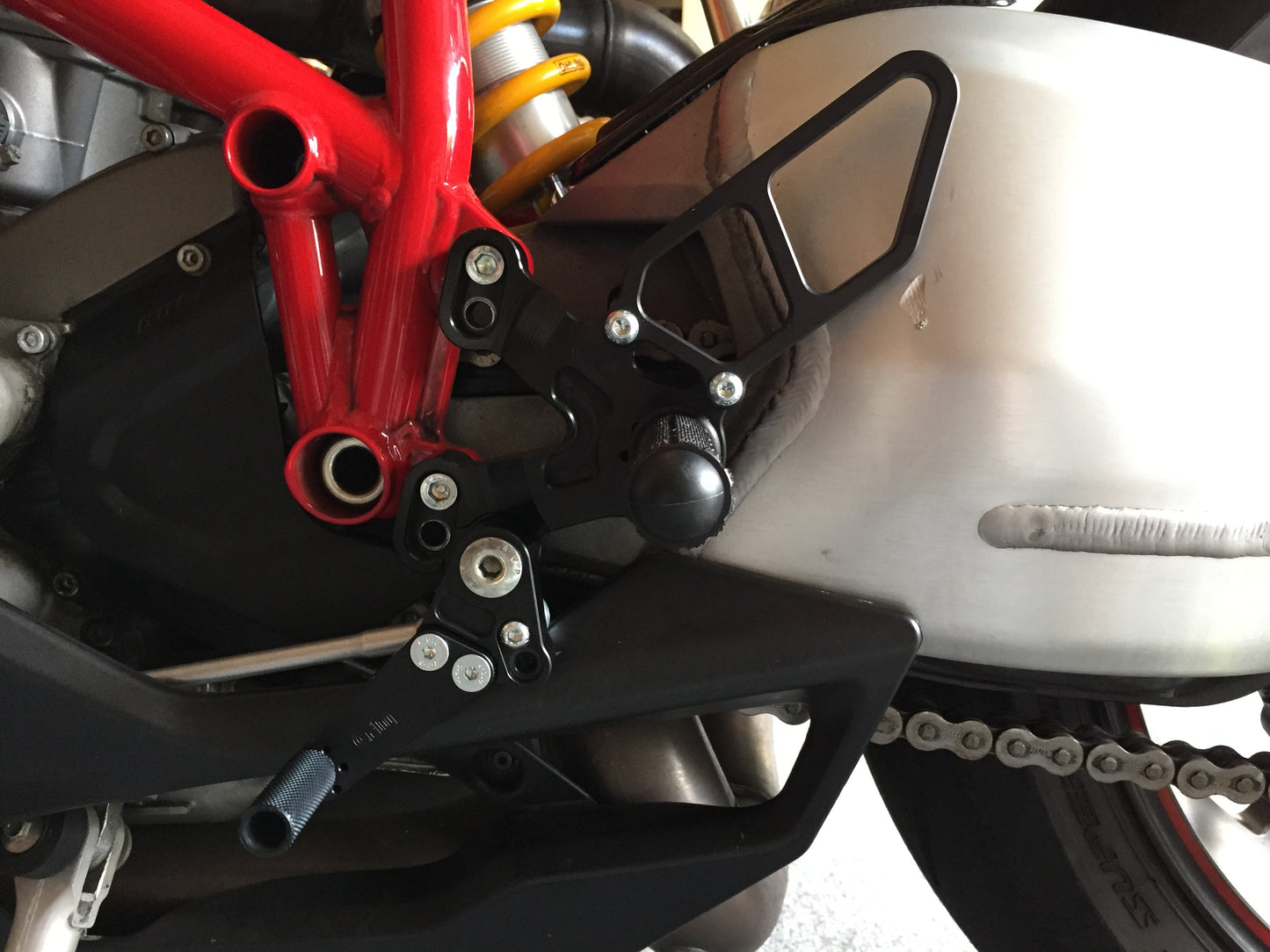 05-0641 Ducati 1198SP 2008-09 848 EVO 2011-13 Rearset GP w/Shift Pedal (Factory QS) - Woodcraft Technologies