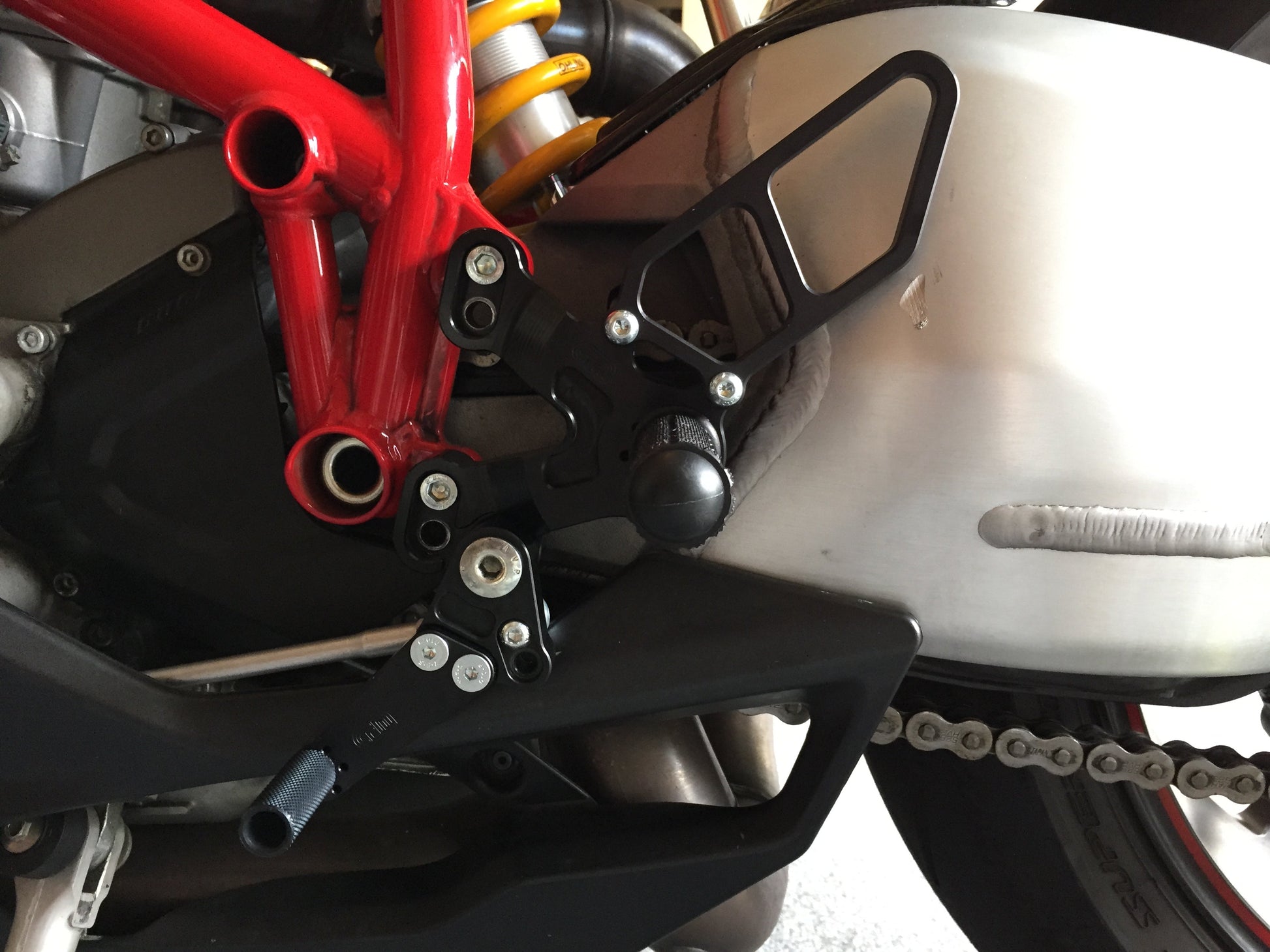 05-0641 Ducati 1198SP 2008-09 848 EVO 2011-13 Rearset GP w/Shift Pedal (Factory QS) - Woodcraft Technologies