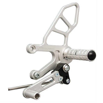 05-0744B Aprila RSV4 2017-20, Tuono V4 2017-20 Complete Rearset Kit w/ Pedals - STD Shift - Woodcraft Technologies