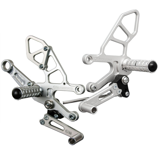 05-0744B Aprila RSV4 2017-20, Tuono V4 2017-20 Complete Rearset Kit w/ Pedals - STD Shift - Woodcraft Technologies
