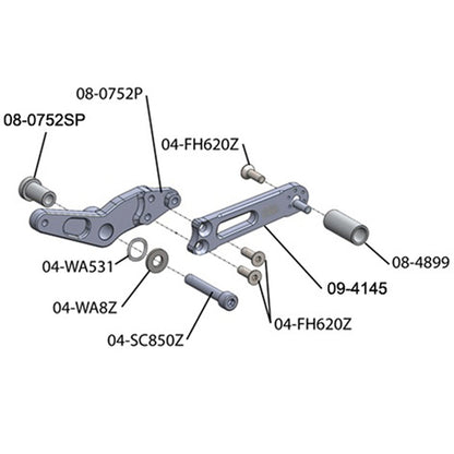 08-7752 Shift Conversion Kit, BMW S1000RR 2009-14 Race Only - Woodcraft Technologies