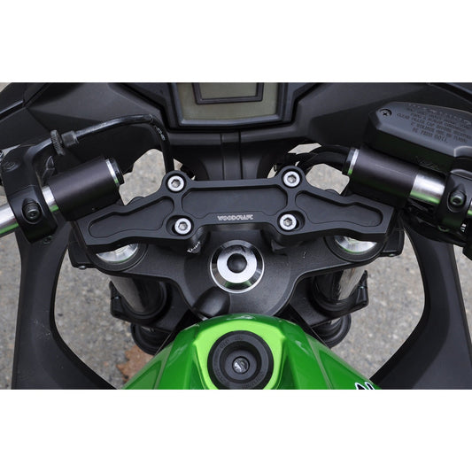 Clipon Adapter Plate w/ Std. Black Bars Kawasaki NINJA 650 2006-2016, ER6N 2009-2011 - Woodcraft Technologies