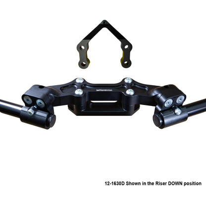 Ducati Monster 1200R 2016-19 Clipon Adapter Plate W/Steering Damper Mount Black Bars