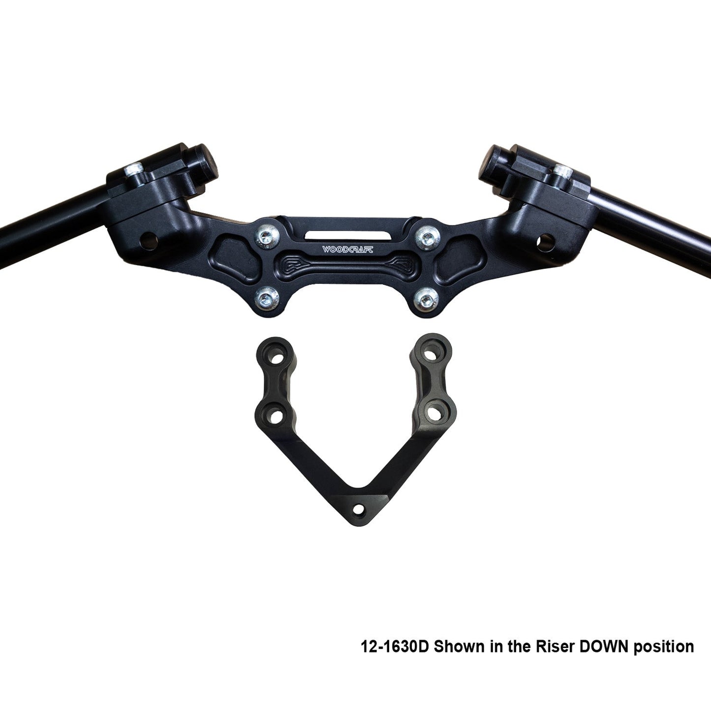 Ducati Monster 1200R 2016-19 Clipon Adapter Plate W/Steering Damper Mount Black Bars