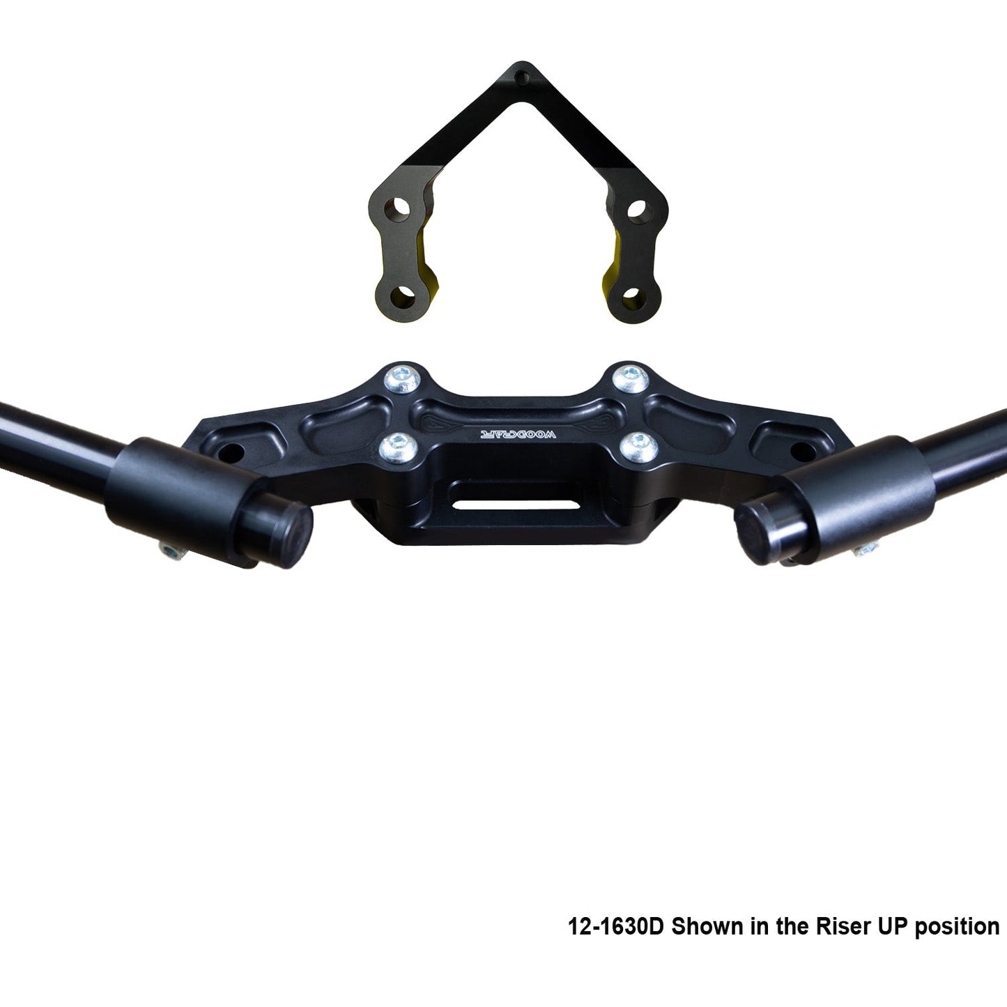 Ducati Monster 1200R 2016-19 Clipon Adapter Plate W/Steering Damper Mount Black Bars