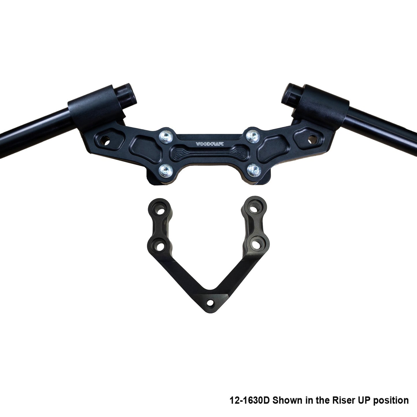 Ducati Monster 1200R 2016-19 Clipon Adapter Plate W/Steering Damper Mount Black Bars