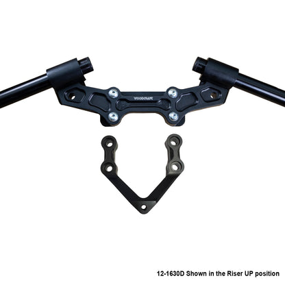 Ducati Monster 1200R 2016-19 Clipon Adapter Plate W/Steering Damper Mount Black Bars