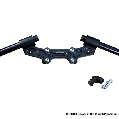 Ducati Monster 821 2014-17 Clipon Adapter Plate w/ STD black bars, Res. Spacer 1 inch Standard Rise