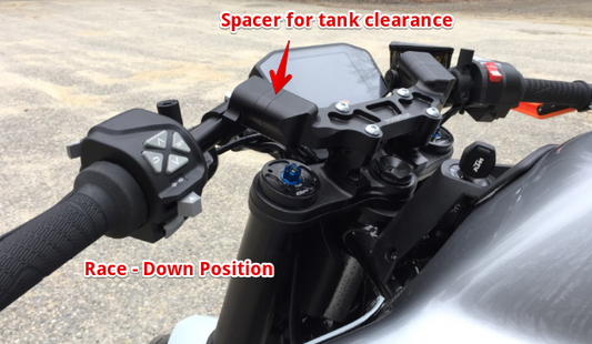 Clipon Adapter Plate, KTM DUKE 790 2018-20, DUKE 890 2020-21 - Woodcraft Technologies