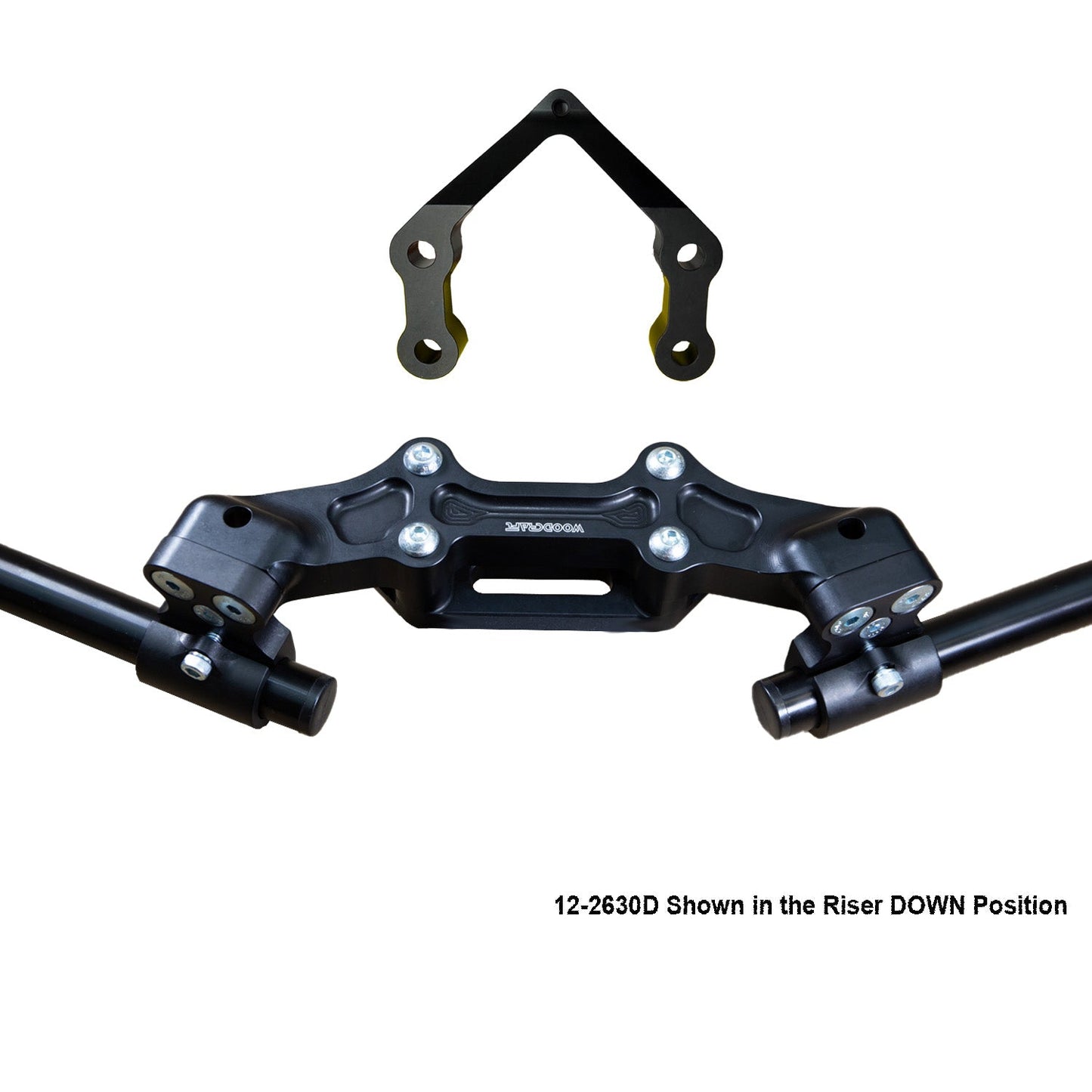 Ducati Monster 1200R 2016-19 Clipon Adapter Plate W/Steering Damper Mount Black Bars