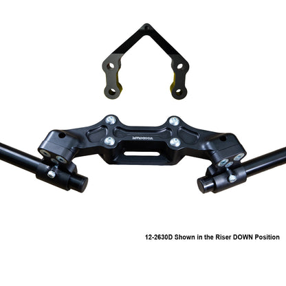 Ducati Monster 1200R 2016-19 Clipon Adapter Plate W/Steering Damper Mount Black Bars
