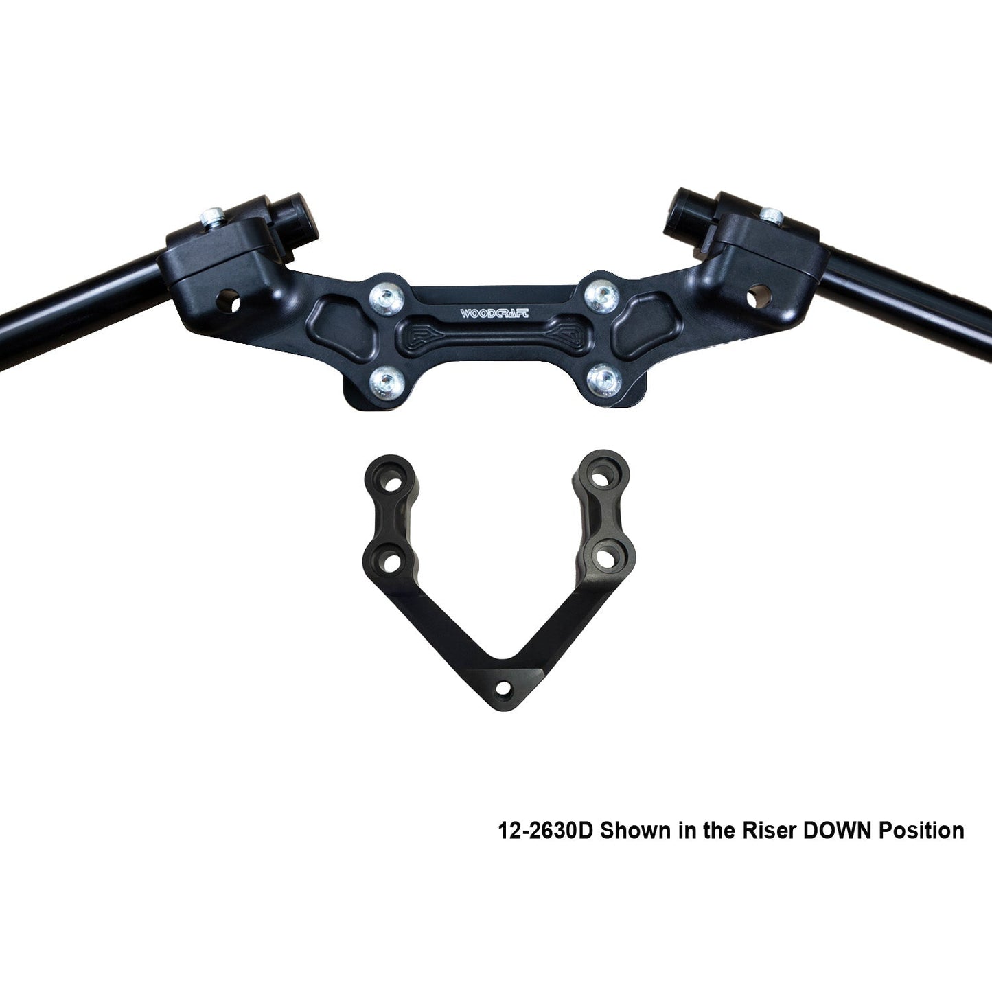 Ducati Monster 1200R 2016-19 Clipon Adapter Plate W/Steering Damper Mount Black Bars