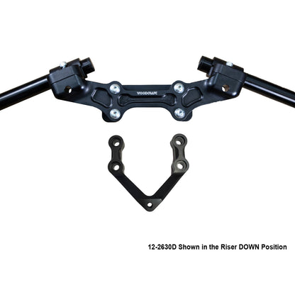 Ducati Monster 1200R 2016-19 Clipon Adapter Plate W/Steering Damper Mount Black Bars