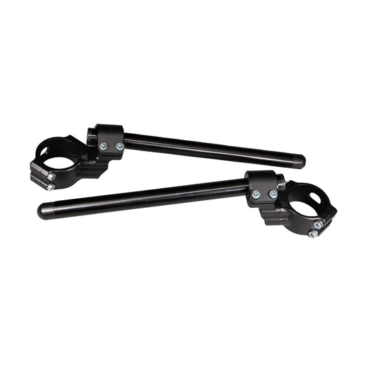 Suzuki GSXR600/750 2011-20 Adjustable 35mm Side Mount Clip-on Riser set -12in Black Bars - Woodcraft Technologies