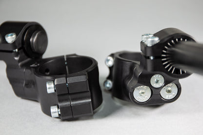 Suzuki GSXR600/750 2011-20 Adjustable 35mm Side Mount Clip-on Riser set -12in Black Bars - Woodcraft Technologies