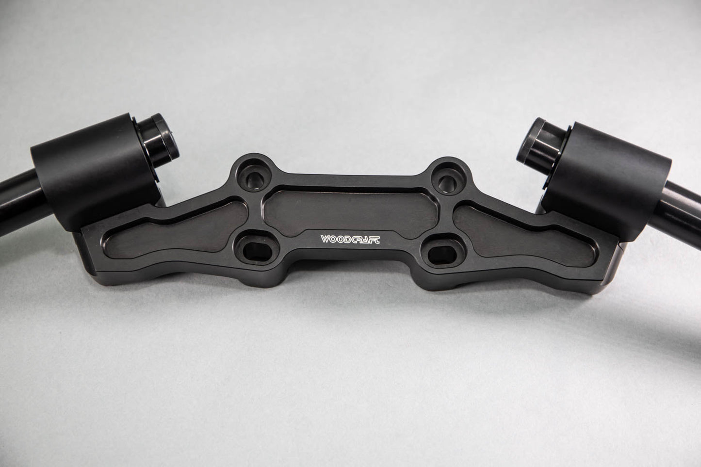 Adjustable Riser Clipon Adapter Plate w/ Std. Black Bars Kawasaki NINJA 650 2006-2016, ER6N 2009-2011 - Woodcraft Technologies