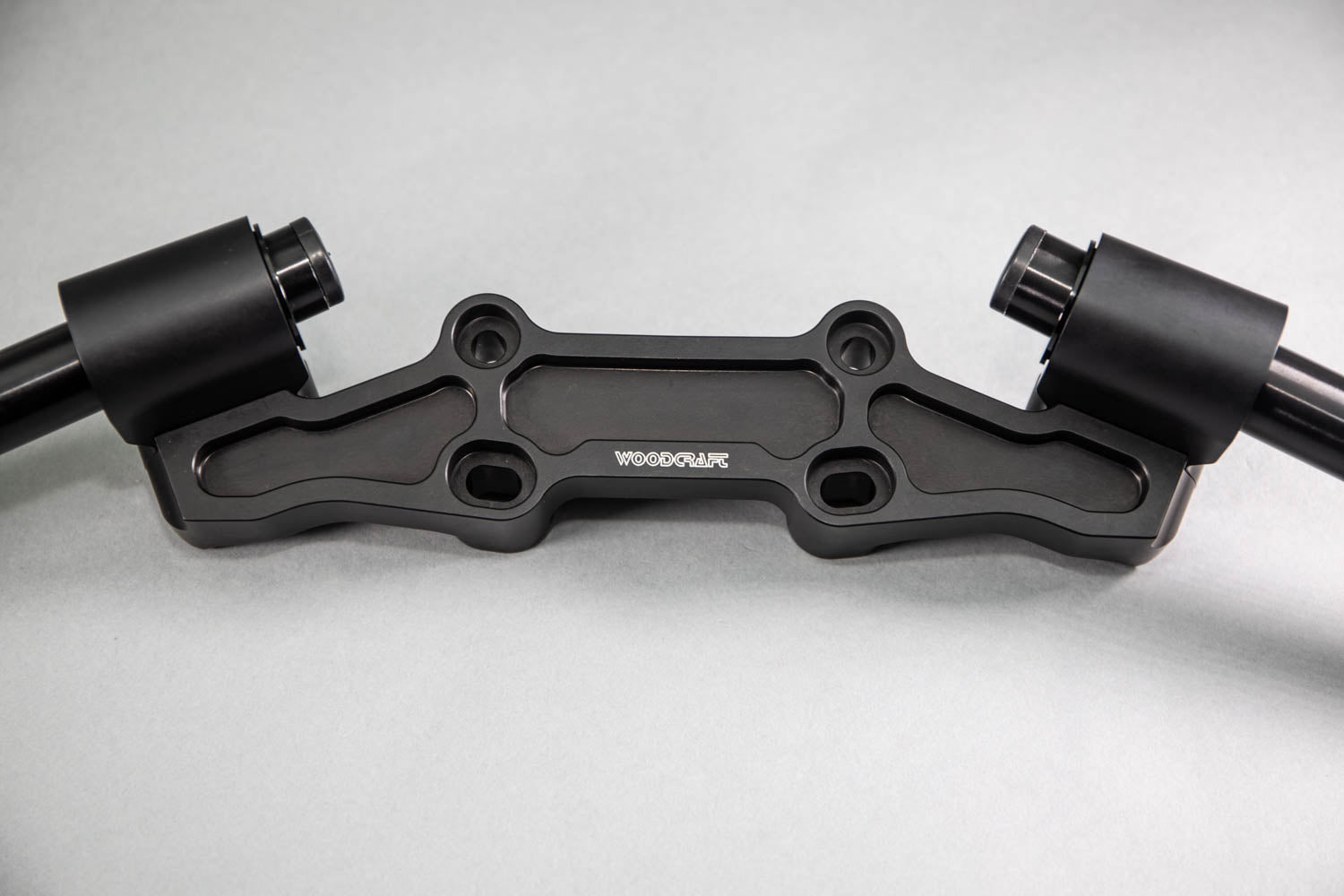 Adjustable Riser Clipon Adapter Plate w/ Std. Black Bars Kawasaki NINJA 650 2006-2016, ER6N 2009-2011 - Woodcraft Technologies