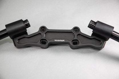 Adjustable Riser Clipon Adapter Plate w/ Std. Black Bars Kawasaki NINJA 650 2006-2016, ER6N 2009-2011 - Woodcraft Technologies