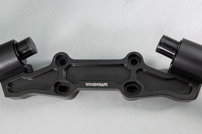 Adjustable Riser Clipon Adapter Plate w/ Std. Black Bars Kawasaki NINJA 650 2006-2016, ER6N 2009-2011 - Woodcraft Technologies