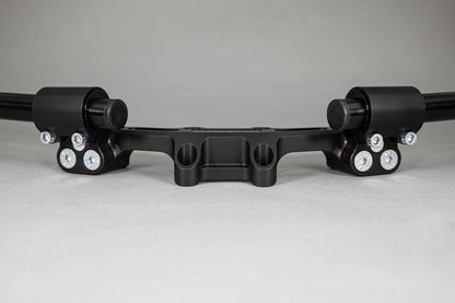 Adjustable Riser Clipon Adapter Plate w/ XL Black Bars Ducati Scrambler - Woodcraft Technologies