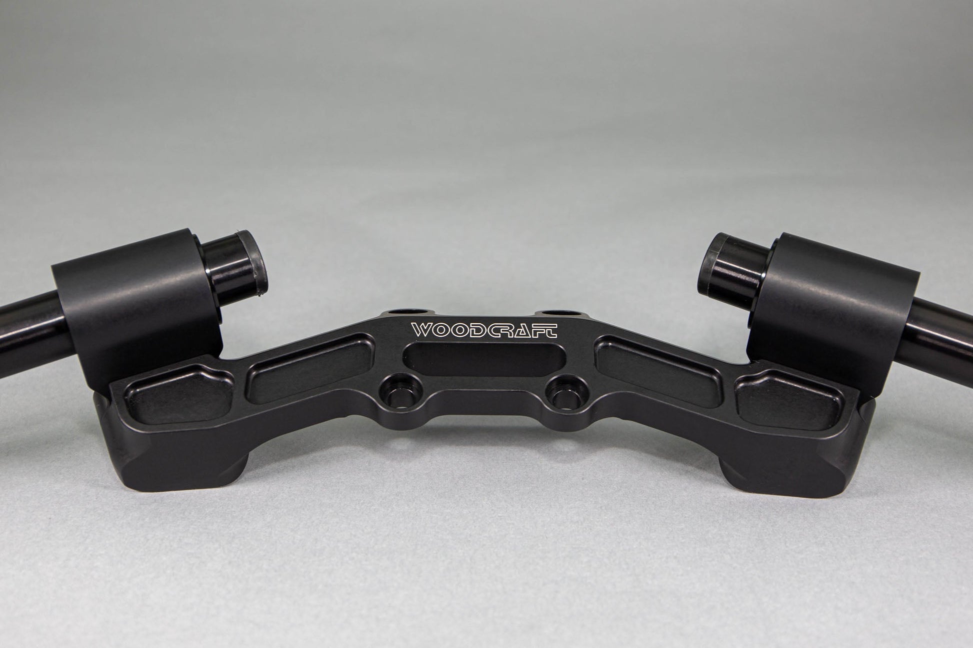 Adjustable Riser Clipon Adapter Plate w/ XL Black Bars Ducati Scrambler - Woodcraft Technologies
