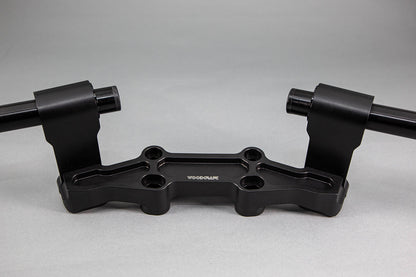 Adjustable Riser Clipon Adapter Plate w/ Std. Black Bars Kawasaki NINJA 650 2006-2016, ER6N 2009-2011 - Woodcraft Technologies